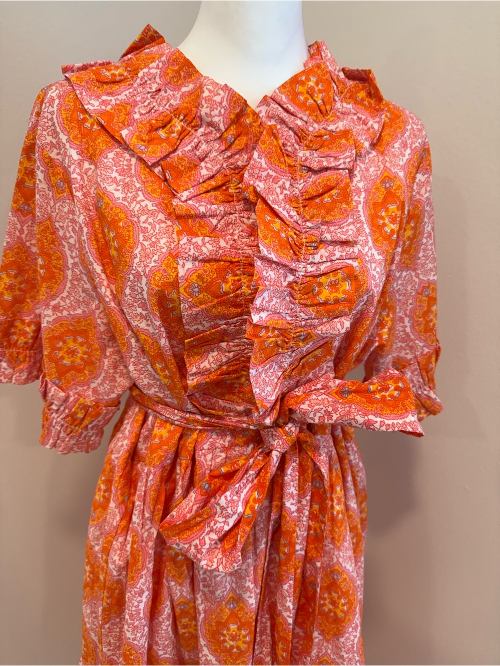 Elizabeth Wilson Ruffle Maxi Dress with Tie Waist XXL - Picture 3 of 6
